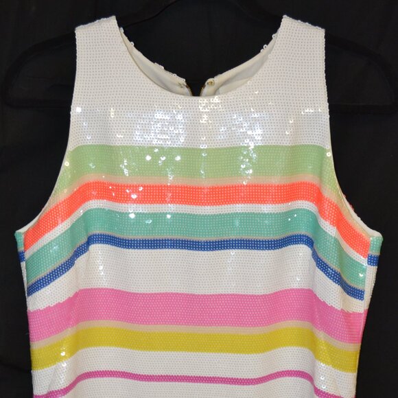KATE SPADE MULTI  COLOR SEQUIN COCKTAIL DRESS SIZE 10 - Picture 3 of 9